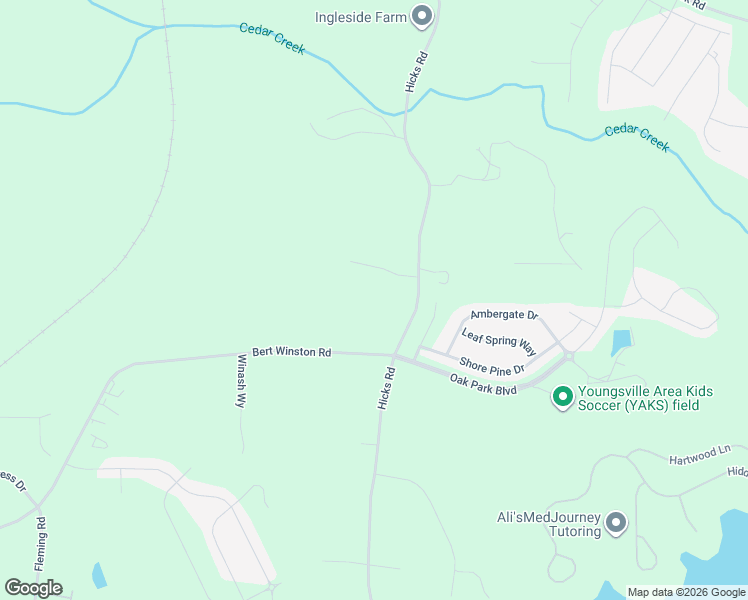 map of restaurants, bars, coffee shops, grocery stores, and more near 964 Hicks Road in Youngsville