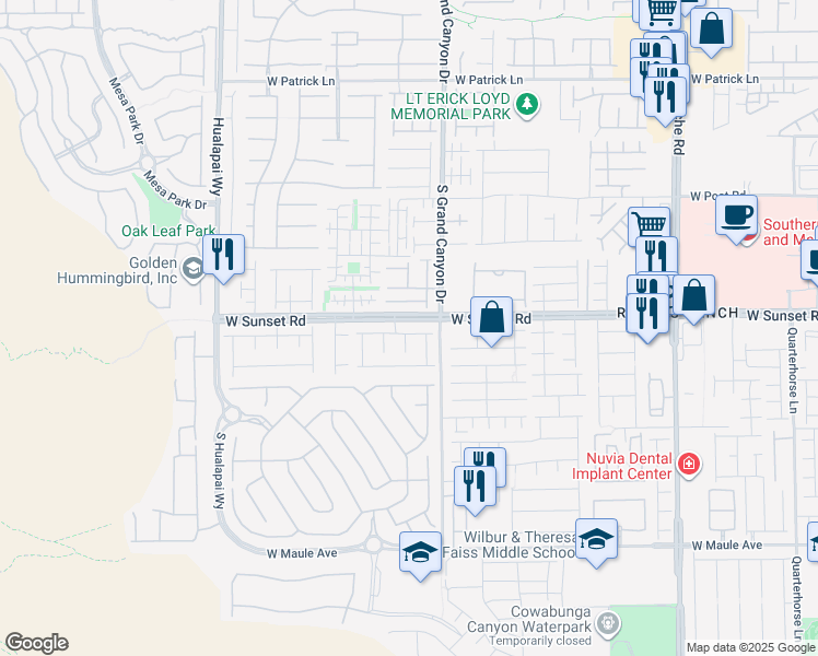 map of restaurants, bars, coffee shops, grocery stores, and more near 9858 Sunriver Meadows Avenue in Las Vegas