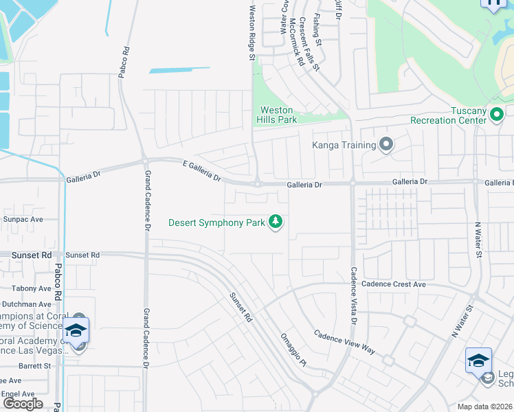 map of restaurants, bars, coffee shops, grocery stores, and more near East Galleria Drive in Henderson
