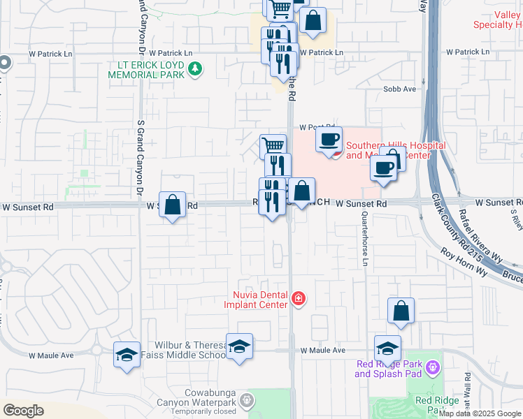 map of restaurants, bars, coffee shops, grocery stores, and more near 6485 South Fort Apache Road in Las Vegas