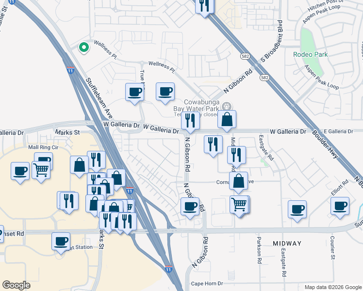 map of restaurants, bars, coffee shops, grocery stores, and more near in Henderson