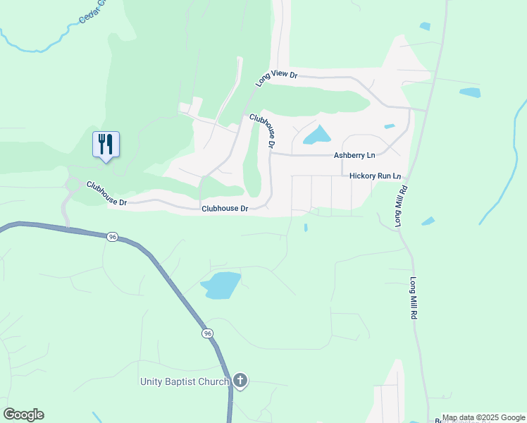 map of restaurants, bars, coffee shops, grocery stores, and more near 295 Clubhouse Drive in Youngsville