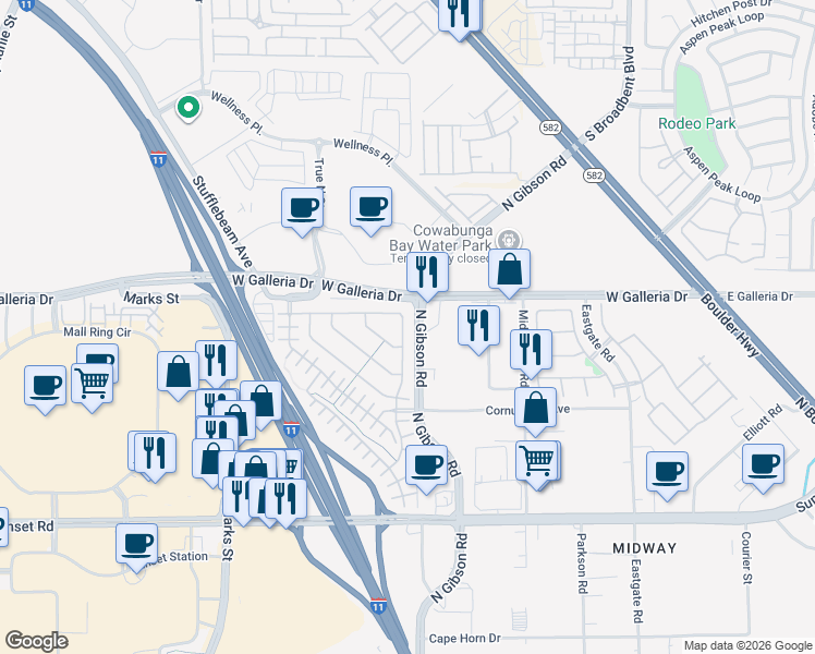 map of restaurants, bars, coffee shops, grocery stores, and more near in Henderson