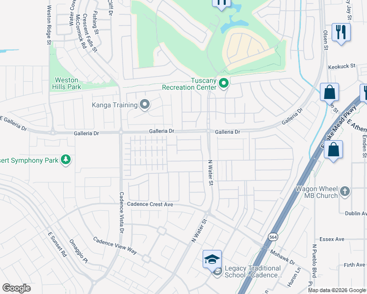 map of restaurants, bars, coffee shops, grocery stores, and more near 324 Gillespie Glen Avenue in Henderson