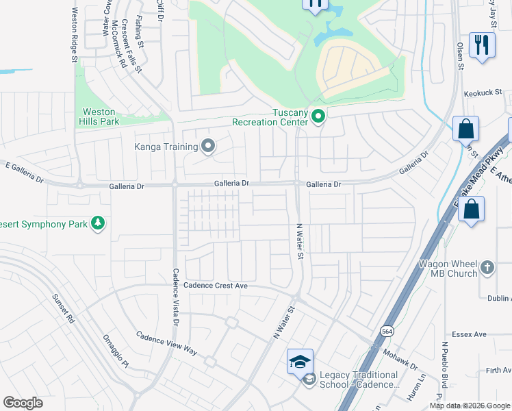map of restaurants, bars, coffee shops, grocery stores, and more near 316 Gillespie Glen Avenue in Henderson
