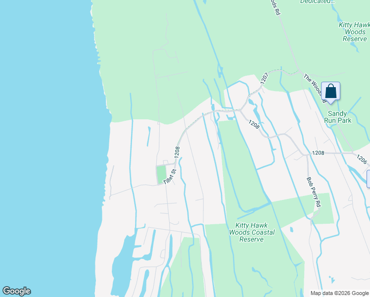 map of restaurants, bars, coffee shops, grocery stores, and more near Twiford Street Multi-use Path in Kitty Hawk