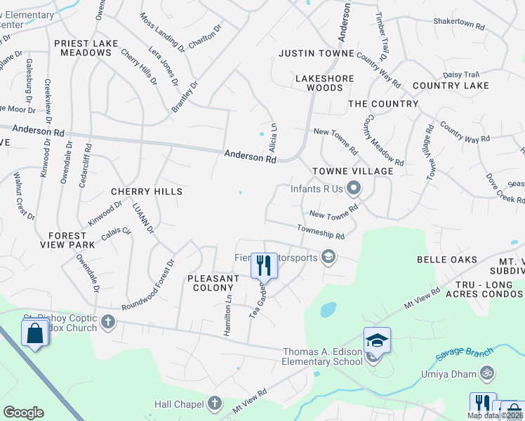 map of restaurants, bars, coffee shops, grocery stores, and more near 3044 Stone Bridge Road in Nashville