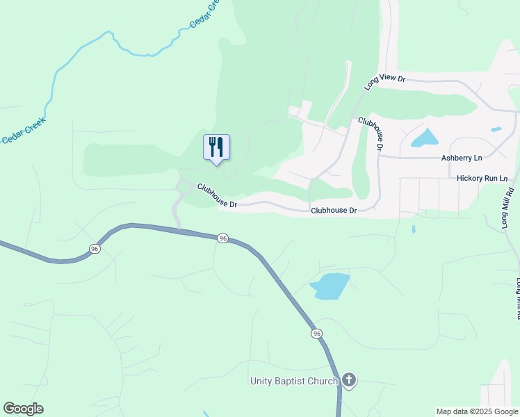 map of restaurants, bars, coffee shops, grocery stores, and more near 545 Clubhouse Drive in Youngsville