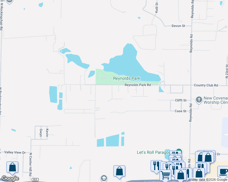 map of restaurants, bars, coffee shops, grocery stores, and more near 3406 Reynolds Park Road in Paragould
