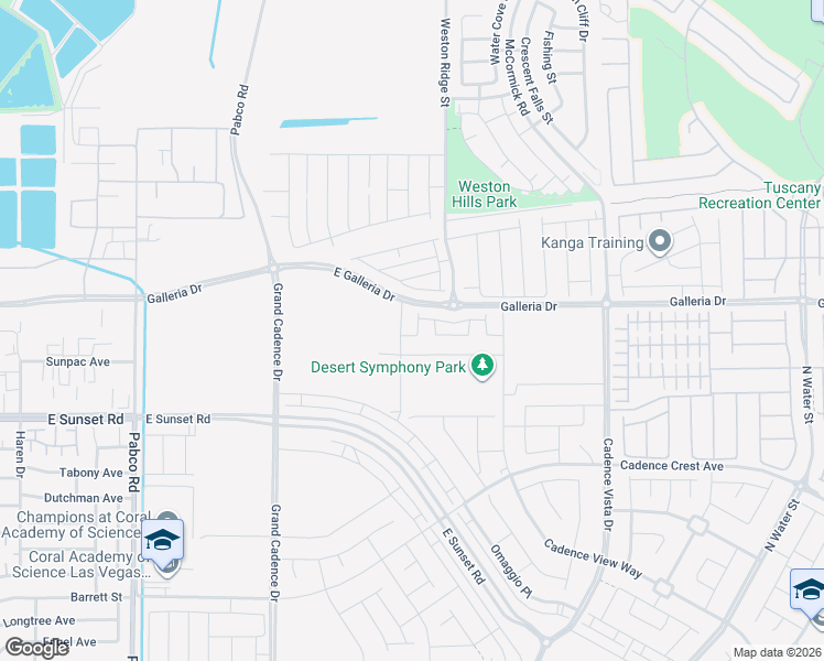map of restaurants, bars, coffee shops, grocery stores, and more near East Galleria Drive in Henderson
