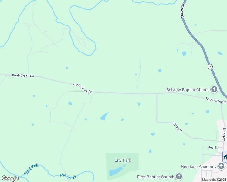 map of restaurants, bars, coffee shops, grocery stores, and more near 989 Knob Creek Road in Melbourne