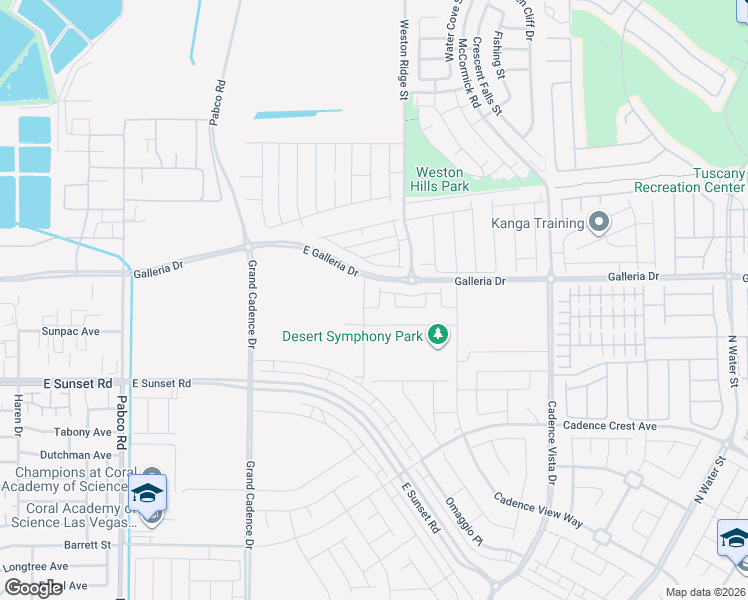 map of restaurants, bars, coffee shops, grocery stores, and more near East Galleria Drive in Henderson