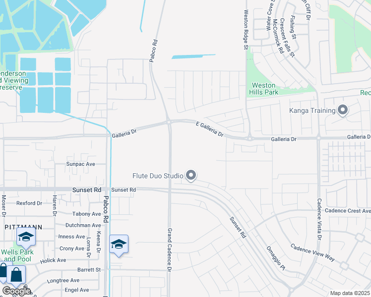 map of restaurants, bars, coffee shops, grocery stores, and more near East Galleria Drive in Henderson