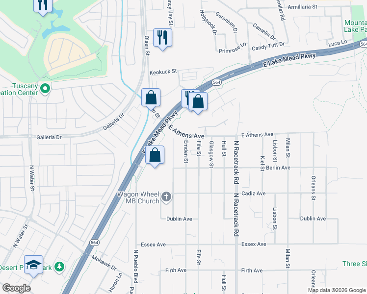 map of restaurants, bars, coffee shops, grocery stores, and more near 738 Emden Street in Henderson