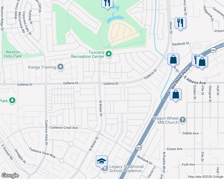 map of restaurants, bars, coffee shops, grocery stores, and more near 417 Middlestone Avenue in Henderson