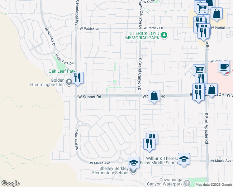 map of restaurants, bars, coffee shops, grocery stores, and more near 9931 Copano Bay Avenue in Las Vegas