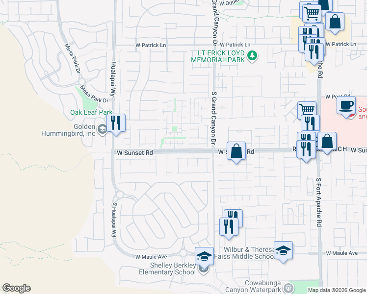 map of restaurants, bars, coffee shops, grocery stores, and more near 9915 Copano Bay Avenue in Las Vegas