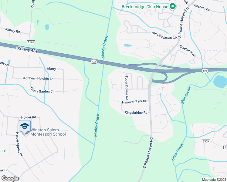 map of restaurants, bars, coffee shops, grocery stores, and more near 5720 Regent Village Drive in Winston-Salem