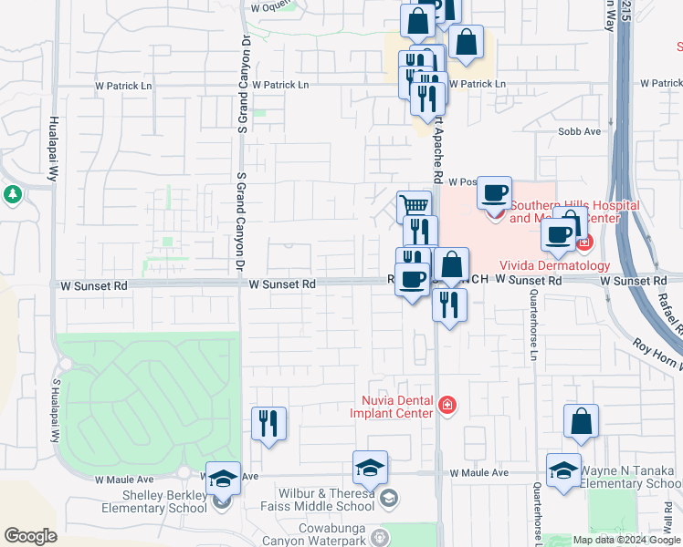 map of restaurants, bars, coffee shops, grocery stores, and more near 9595 Abbey Pond Avenue in Las Vegas