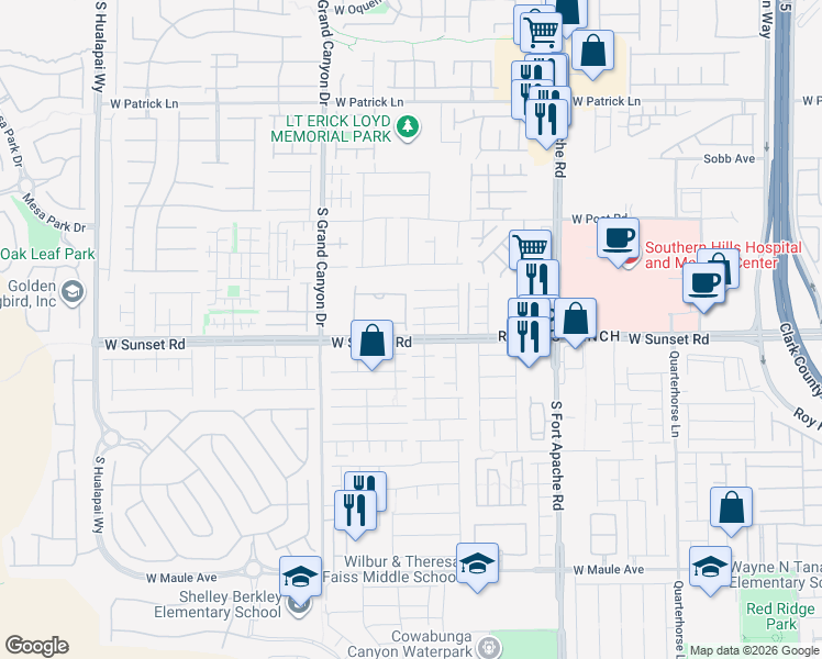map of restaurants, bars, coffee shops, grocery stores, and more near 9637 Abbey Pond Avenue in Las Vegas