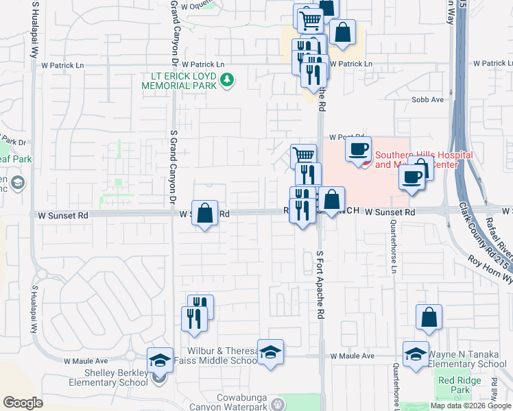 map of restaurants, bars, coffee shops, grocery stores, and more near 9589 Abbey Pond Avenue in Las Vegas