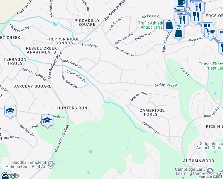 map of restaurants, bars, coffee shops, grocery stores, and more near 913 Mulberry Hill Place in Nashville