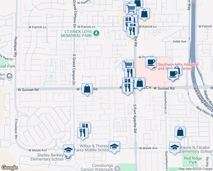 map of restaurants, bars, coffee shops, grocery stores, and more near 9589 Abbey Pond Avenue in Las Vegas