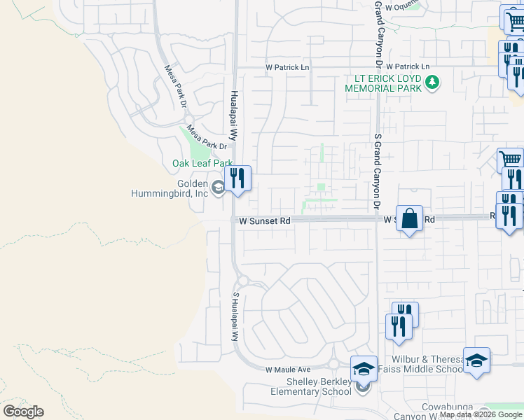 map of restaurants, bars, coffee shops, grocery stores, and more near 6478 Aether Street in Las Vegas