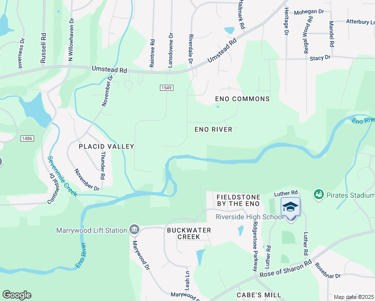 map of restaurants, bars, coffee shops, grocery stores, and more near 409 S Riverdale Dr in Durham