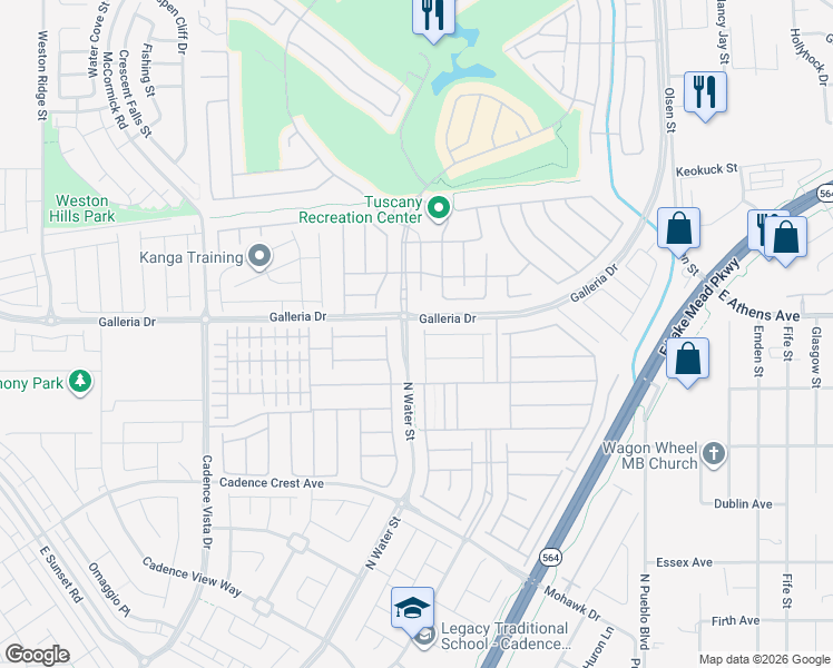 map of restaurants, bars, coffee shops, grocery stores, and more near 783 Shadow Reef Street in Henderson