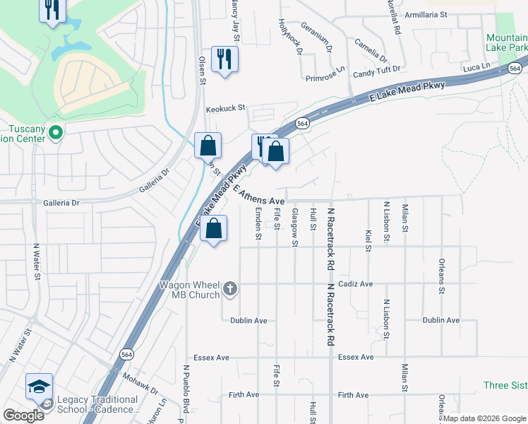 map of restaurants, bars, coffee shops, grocery stores, and more near 738 Emden Street in Henderson