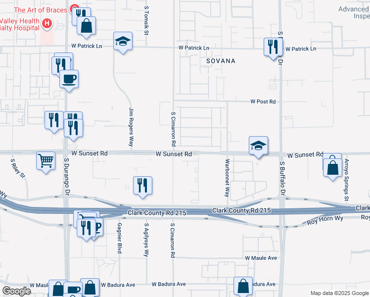 map of restaurants, bars, coffee shops, grocery stores, and more near 8101 Ancient Oaks Avenue in Las Vegas