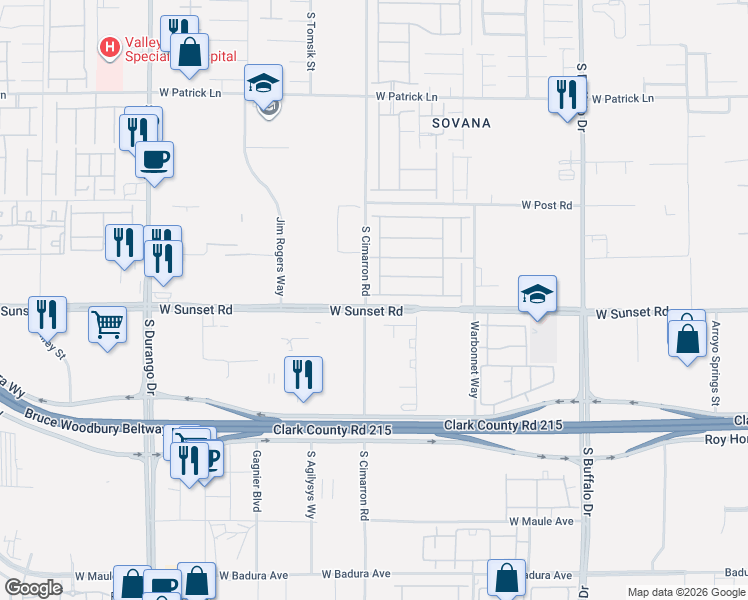 map of restaurants, bars, coffee shops, grocery stores, and more near 8101 Ancient Oaks Avenue in Las Vegas