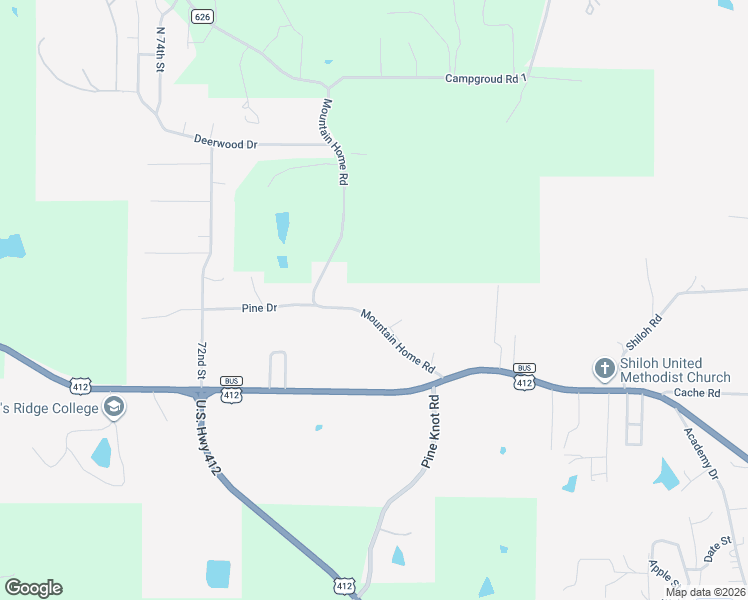map of restaurants, bars, coffee shops, grocery stores, and more near 315 Mountain Home Road in Paragould