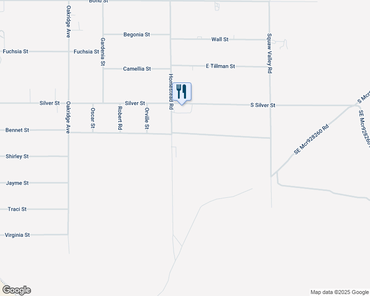 map of restaurants, bars, coffee shops, grocery stores, and more near 10551 Homestead Road in Pahrump