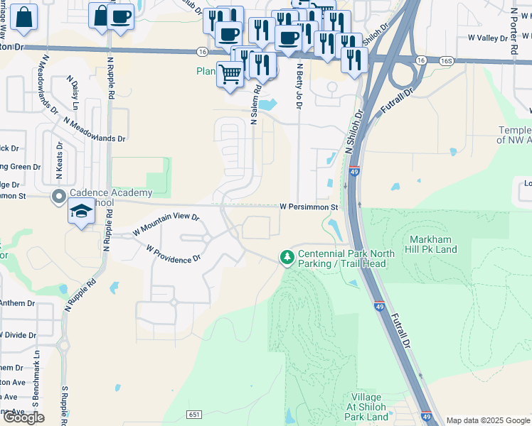 map of restaurants, bars, coffee shops, grocery stores, and more near 474 North Coral Canyon Loop in Fayetteville