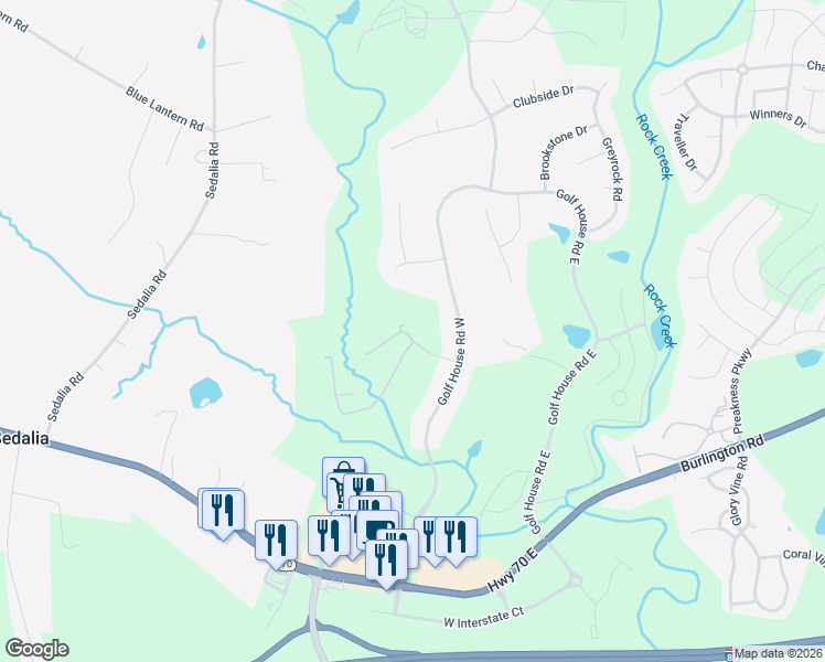map of restaurants, bars, coffee shops, grocery stores, and more near 6365 Double Eagle Drive in Whitsett