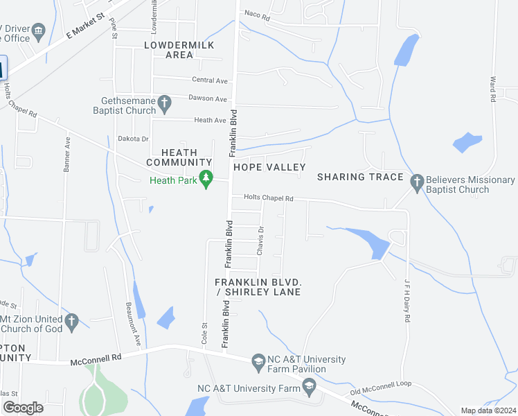 map of restaurants, bars, coffee shops, grocery stores, and more near 3917 Sauls Drive in Greensboro