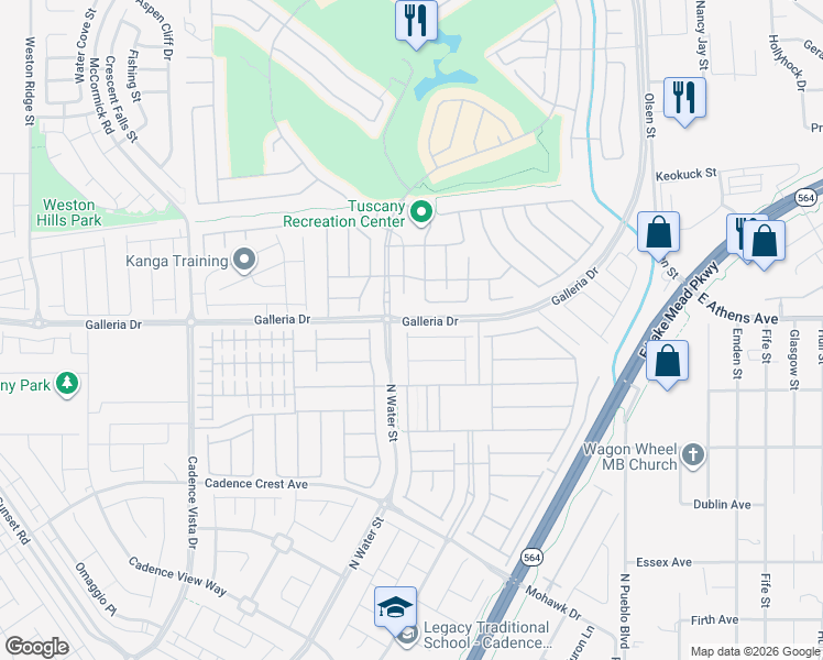 map of restaurants, bars, coffee shops, grocery stores, and more near 400 Middlestone Avenue in Henderson