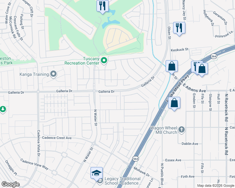 map of restaurants, bars, coffee shops, grocery stores, and more near 444 Middlestone Avenue in Henderson