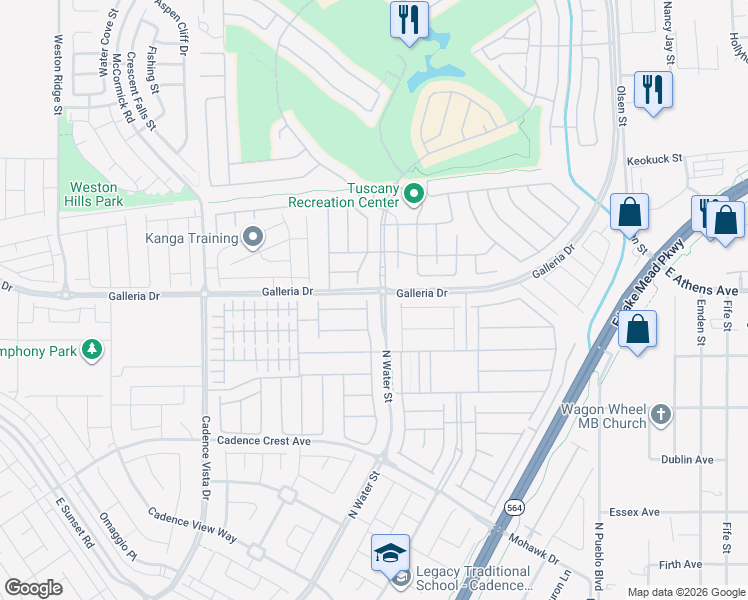 map of restaurants, bars, coffee shops, grocery stores, and more near 783 Shadow Reef Street in Henderson
