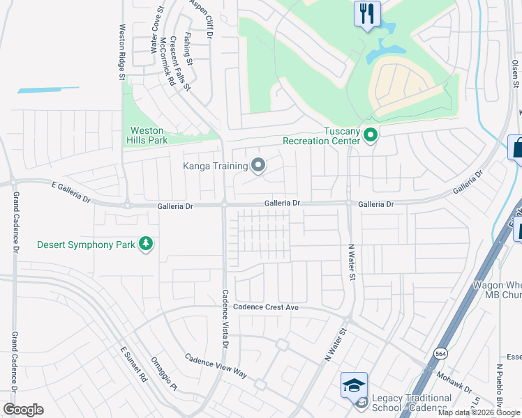 map of restaurants, bars, coffee shops, grocery stores, and more near 763 Marigold Sunrise Street in Henderson