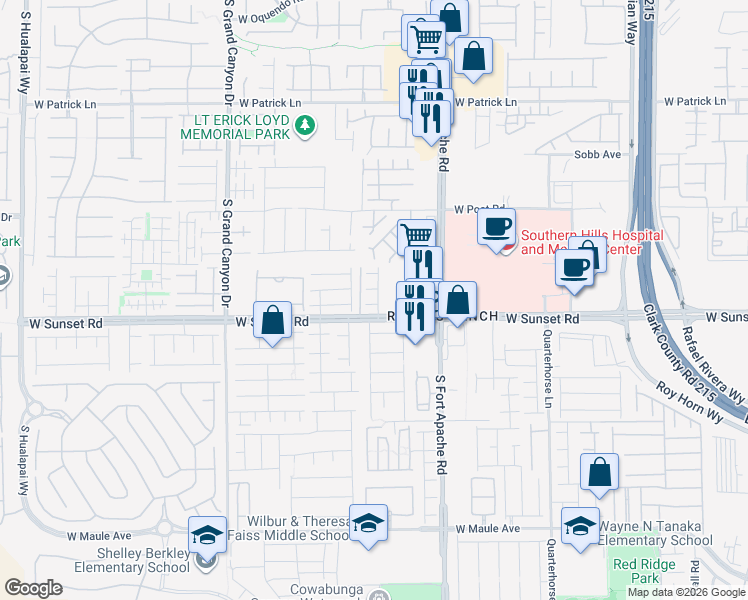 map of restaurants, bars, coffee shops, grocery stores, and more near 9523 HollyDale Court in Las Vegas