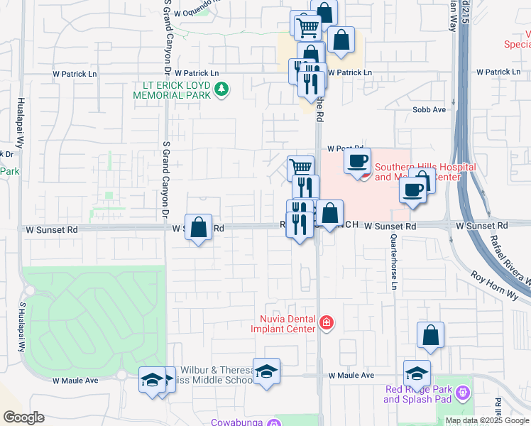 map of restaurants, bars, coffee shops, grocery stores, and more near 9523 HollyDale Court in Las Vegas