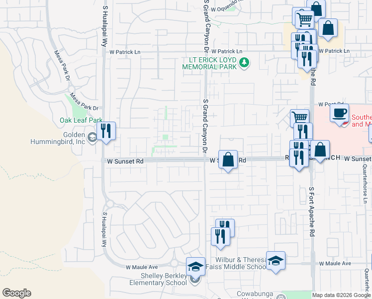 map of restaurants, bars, coffee shops, grocery stores, and more near 9839 Corliss Court in Las Vegas
