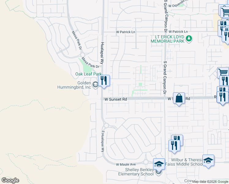 map of restaurants, bars, coffee shops, grocery stores, and more near 6478 Aether Street in Las Vegas