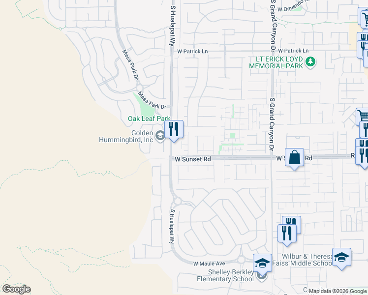 map of restaurants, bars, coffee shops, grocery stores, and more near 6478 Aether Street in Las Vegas