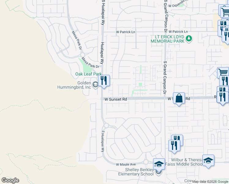 map of restaurants, bars, coffee shops, grocery stores, and more near 6466 Aether Street in Las Vegas
