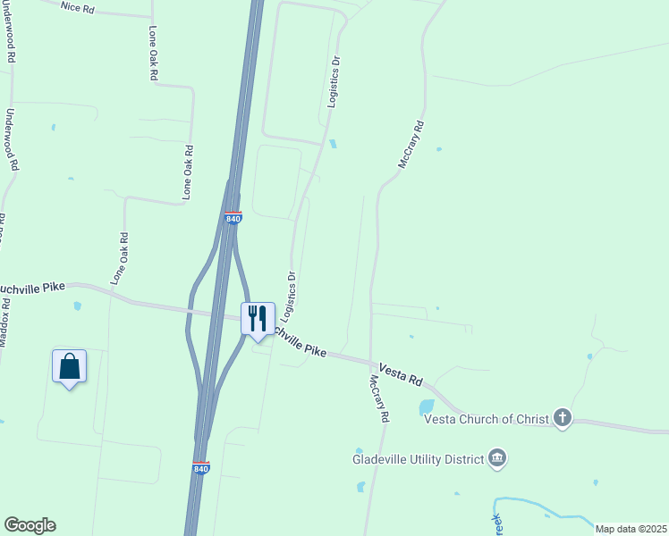map of restaurants, bars, coffee shops, grocery stores, and more near 100 Logistics Drive in Lebanon