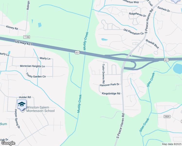 map of restaurants, bars, coffee shops, grocery stores, and more near 5760 Regent Village Drive in Winston-Salem